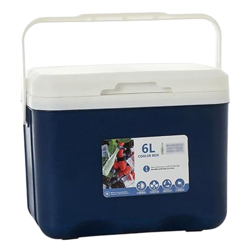 Grtheenumb Cooler Box 6L Cooling ＆ Warm isolierter Kleiner Kühler mit Griff 10,6x9x7.1 in Schwerer Outdoor tragbar für Picknick, Strand, Grill (blau) von Grtheenumb
