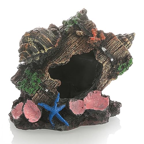 Grtheenumb Fischtank Versteck gebrochenes Barrel Aquarium Versteck Harz Schiffbruch Thema Fischtankhöhle für Aquarium Landschaftsbaudekoration von Grtheenumb