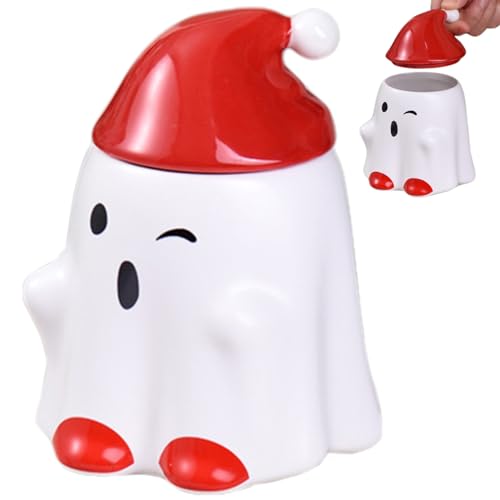 Grtheenumb Ghost Coffee Becher, Ghost Becher, 480 ml/16oz süßer Kaffee mit Weihnachtsmantel, hitzebeständige Keramik, Tasse mit Griff für Weihnachtsparty für Feiertage von Grtheenumb