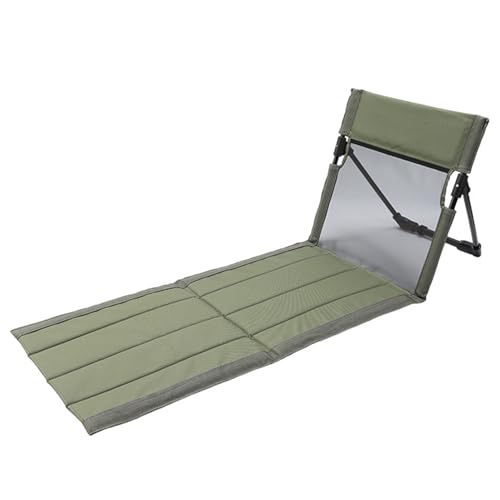 Grtheenumb Strandmatten -Lounge Stuhl Klafte tragbare Strandliege mit atmungsaktivem Mesh Rückenlampe Leichter Bodenstuhl für Schwimmbad Camping -Fischerei Wanderweg, Armee Grün von Grtheenumb