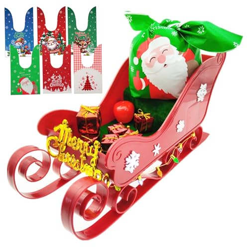 Grtheenumb Weihnachtsdekorationen, Mini Santa Sleigh Weihnachtsdekorationen für Urlaubskollektible Tabletop -Regal Dekor einfach zu versammeln von Grtheenumb