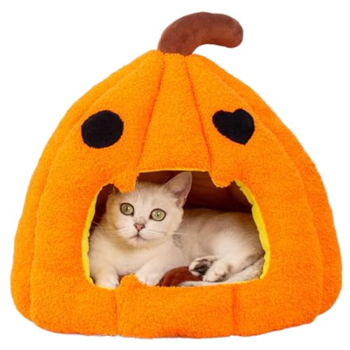 Halloween-Katzenbett, Kürbiskatzenbett mit abnehmbarem waschbarem Kissen Nicht-Schlupf-Boden 16 Halloween Orange Handheld warm und weiches Kätzchen für Innenräume für Feiertage Halloween-Katzenbett, Kürbiskatzenbett mit abnehmbarem waschbarem Kissen Nicht-Schlupf-Boden 16 Halloween Orange Handheld warm und weiches Kätzchen für Innenräume für Feiertage von Grtheenumb