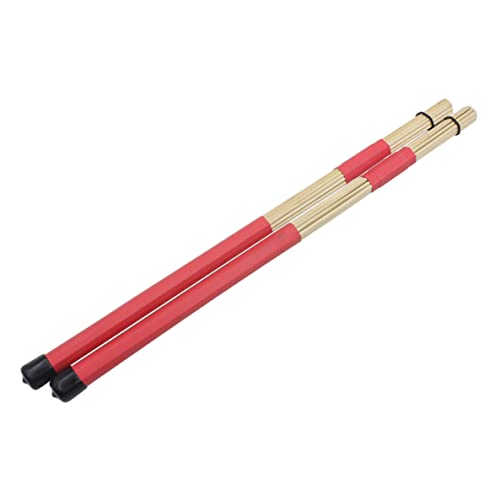 Jazz Drum Sticks Pinsel Drumsticks Holz Hammer Drum Stick Tipps für Jazz Folk Musik 1 Paar rot von Grtheenumb