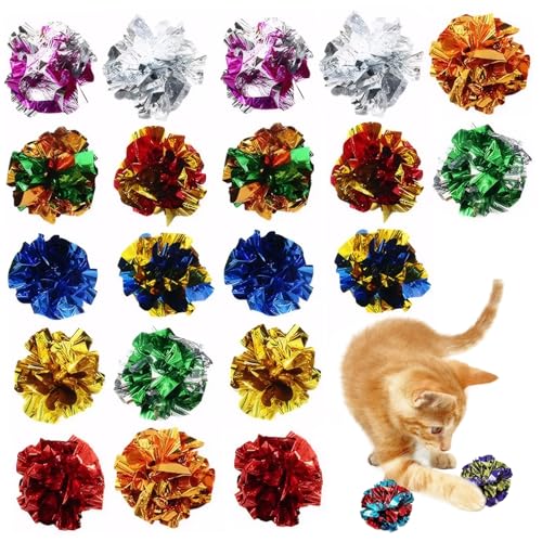 Katze Crinkle Bugs 20pcs 2, 2 Zoll farbenfrohe Crinkle Bugs Katzenspielzeug mit lebendigen Farben ohne Schaden PVC Interaktive Spielzeug für Katzen und Kätzchen Swat Bite Hunt Playtime Toys von Grtheenumb