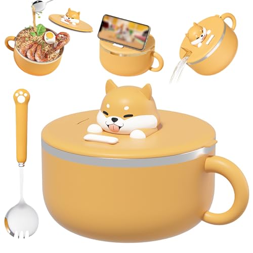 Ramenschale mit Deckel, Instant Nudelnschale, 1200 ml Ramenschale mit Griff und Deckel tragbarer Ramenkocher mit Löffel Salat Lunchbox Küche Mischschale für Wohnheimbüro, Instant Noodle Bowl Ramenschale mit Deckel, Instant Nudelnschale, 1200 ml Ramenschale mit Griff und Deckel tragbarer Ramenkocher mit Löffel Salat Lunchbox Küche Mischschale für Wohnheimbüro, Instant Noodle Bowl von Grtheenumb
