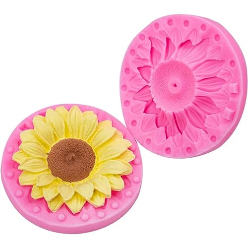 Sonnenblumenseife Schimmel, 3D -Sonnenblumen -Silikonform für Fondant -Triebkuchenkuchen, die Kerzenseife Backenpolymerpolymer -Ton für Ferien dekorieren von Grtheenumb