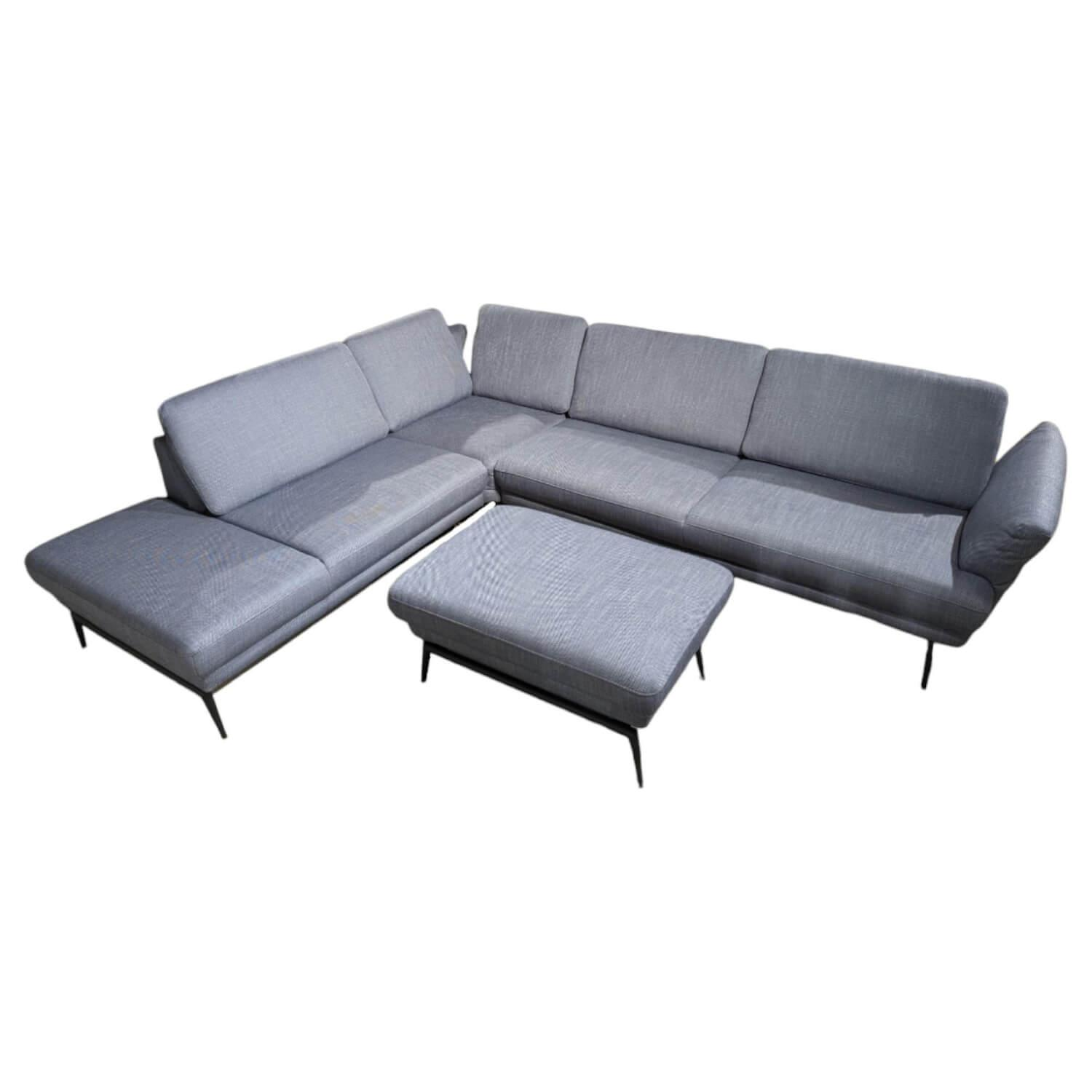 Ecksofa Caruba Stoff Elsass Blau Gestell Aluminium Füße  Pulverbeschichtet Alumi... von Gruber