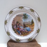 Teller, "'tausendundeine Nacht'', Royal Schwabap-Holland, Ein Schönes Und Farbenfrohes Schild Mit Dem Bild Eines Verliebten Paares von GrubmilFinds
