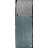 Grüezi bag WellhealthBlanket Wool Deluxe, Körpergröße 160-200cm, 1600g, 2in1 Decke & Schlafsack für Camping & Wohnwagen, Smoky-Blue/Grey von Grüezi bag