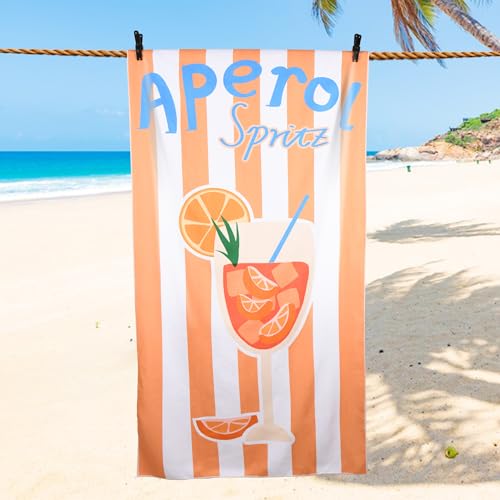 Holy Aperoli Strandtuch – Aperol Geschenk für den Sommer – 180 x 90 cm Handtuch, Sandfrei & Schnelltrocknend – Lustiges Aperol Spritz Design – Strandtuch für Aperol Fans (Orange) von Grünara
