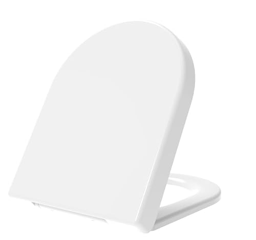 Grünblatt Premium Duroplast WC Sitz mit Absenkautomatik, abnehmbar zur Reinigung (D-Form weiß) von Grünblatt