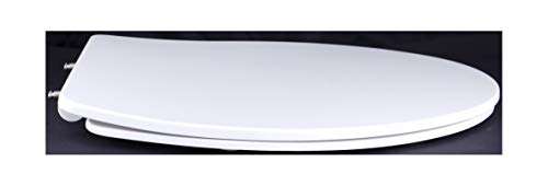 Grünblatt WC Sitz Slim Design Toilettendeckel oval Klodeckel mit Quick-Release-Funktion und Geräuschlose Absenkautomatik Antibakterielle Duroplast (Weiß) von Grünblatt