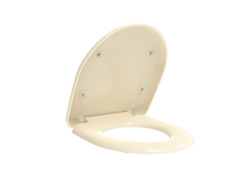 Grünblatt WC Sitz 515227 passend für Geberit Keramag Toilette Renova mit Absenkautomatik und abnehmbar zur Reinigung, Material Duroplast (Pergamon) von Grünblatt