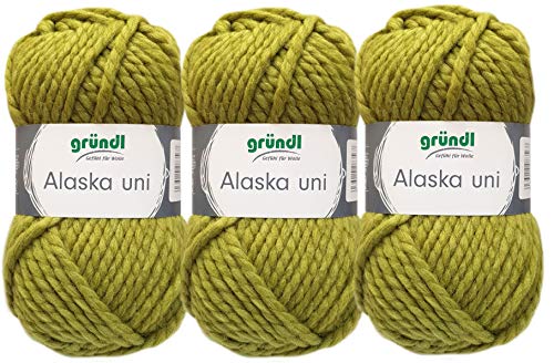 3x100 Gramm Gründl Alaska Wolle Uni inkl. Anleitung für ein Orka Wal (04 Pistazie) von Gründl Wolle/ HdK-Versand