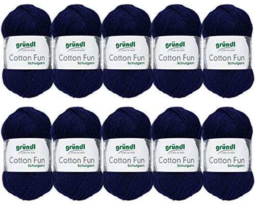 10x50g Gründl Cotton Fun Häkelgarn Strickgarn inkl. detallierter Anleitung für EIN Meerschweinchen (Fb. 11 Marine) von HDK-VERSAND