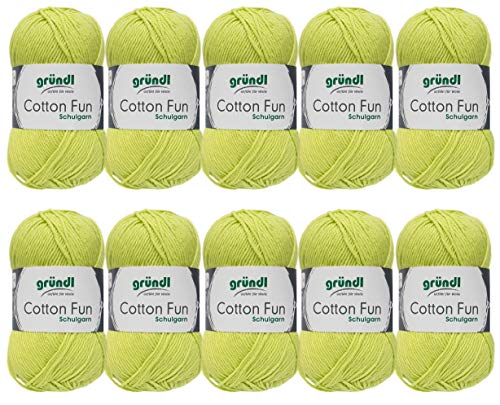 10x50g Gründl Cotton Fun Häkelgarn Strickgarn inkl. detallierter Anleitung für EIN Meerschweinchen (Fb. 23 Apfelgrün) von HDK-VERSAND