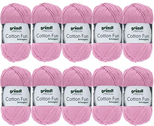 10x50g Gründl Cotton Fun Häkelgarn Strickgarn inkl. detallierter Anleitung für EIN Meerschweinchen (Fb. 28 Rosa) von HDK-VERSAND