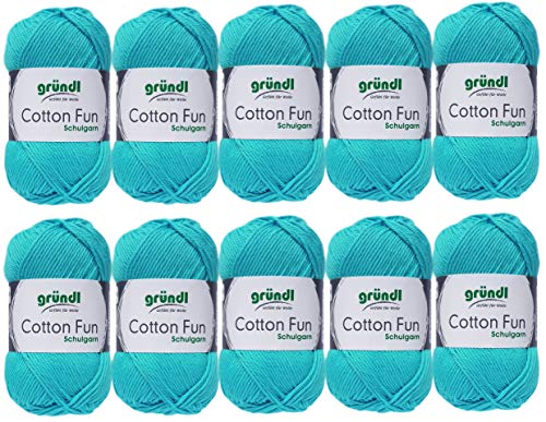 10x50g Gründl Cotton Fun Häkelgarn Strickgarn inkl. detallierter Anleitung für EIN Meerschweinchen (Fb. 30 Türkis) von HDK-VERSAND