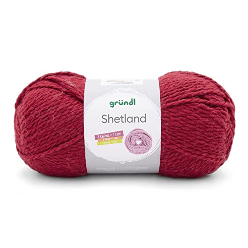 Gründl Shetland Handstrickgarn, Wolle, Rot, 1 x 100 g von Gründl