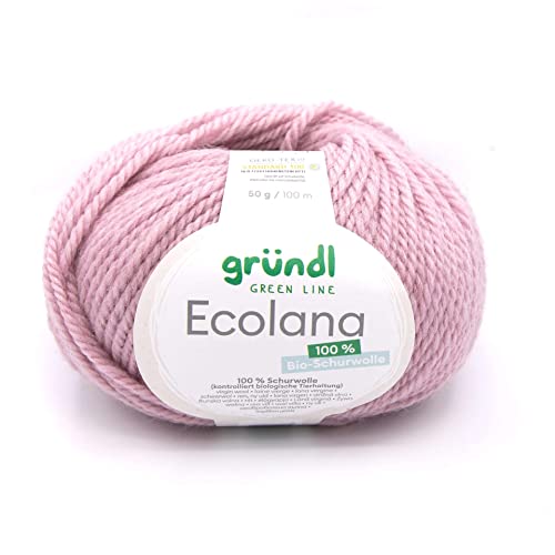 Biowolle Gründl Ecolana Farbe 02, 50g Bio Wolle zum Sricken oder Häkeln von Gründl