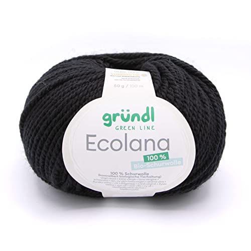 Biowolle Gründl Ecolana Farbe 15, 50g Bio Wolle zum Sricken oder Häkeln von Gründl