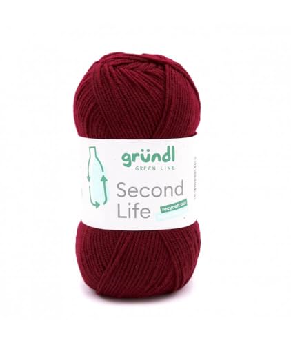Durable Second Life Strickgarn, 100 g, Grundl, Öko-Tex-zertifiziert, Farbe: Rot (09) von Gründl