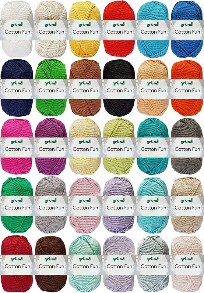 Gründl 20x50 Gramm Gründl Cotton Fun Set Bunt gemischt Häkelwolle von Gründl