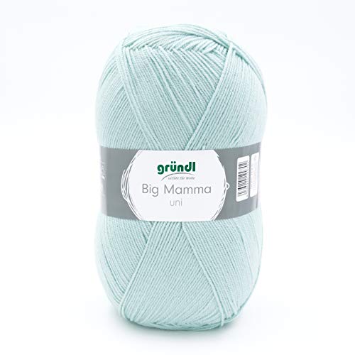 Gründl Big Mamma uni (Strick- & Häkelgarn mit wollähnlichem Charakter aus 100 % Polyacryl, 400 g / 1040 m, Nadelstärke: 3,5 - 4,5, 1 x 400 g), mint, 29 x 16 x 12 cm von Gründl