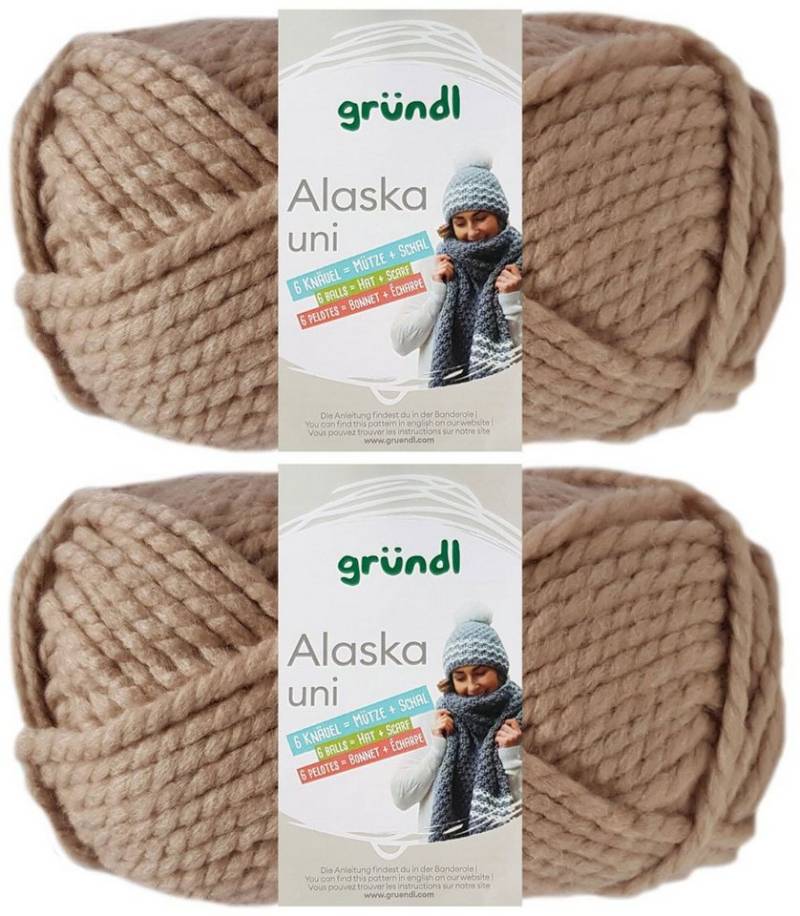 Gründl 2x100 Gramm Gründl Wolle Alaska Wolle Uni Häkelwolle von Gründl