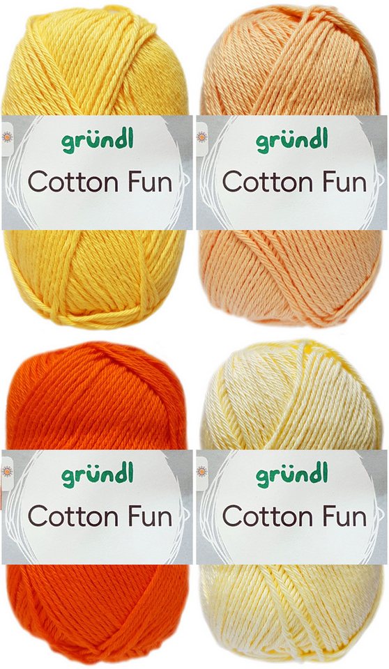 Gründl 4x50 Gramm Gründl Cotton Fun Wollset Häkelwolle von Gründl