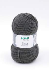 Gründl 5er Packung Wolle LISA Premium uni, 50gr, 100% Polyacryl,Bastelgarn,Strickgarn,Handarbeitswolle (25 anthrazit) von Gründl