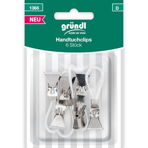 Gründl Handtuchclip 6er-Set Metallisch Silver Handtuchhalter OVP 1366 von Gründl
