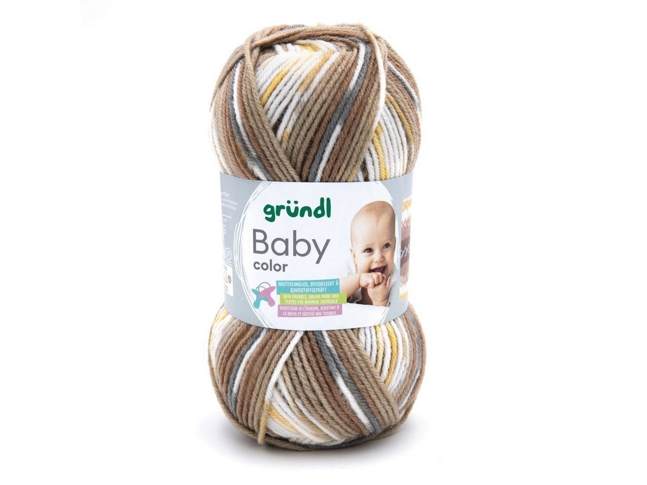 Gründl Gründl Wolle Baby color 50 g sand braun natur gelb Häkelwolle von Gründl