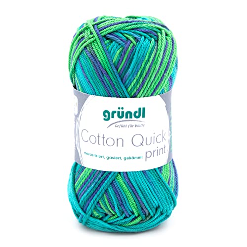 Gründl Cotton Quick Print Strickgarn / Häkelgarn (100% Baumwolle, OEKO-TEX zertifiziert, 50 g / 125 m, Nadelstärke: 3 - 4, 1 x 50 g), Grün Multicolor Gründl Cotton Quick Print Strickgarn / Häkelgarn (100% Baumwolle, OEKO-TEX zertifiziert, 50 g / 125 m, Nadelstärke: 3 - 4, 1 x 50 g), Grün Multicolor von Gründl