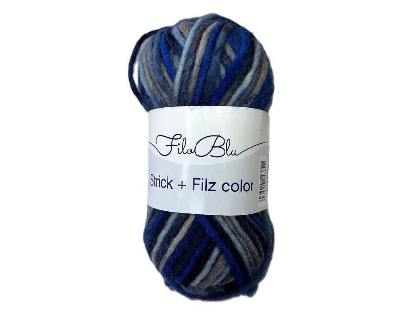 Gründl FiluBlu Strick +Filz Color Häkelwolle, (für das Filzen in der Waschmaschine geeigenet, 1 Knäuel), stabil von Gründl