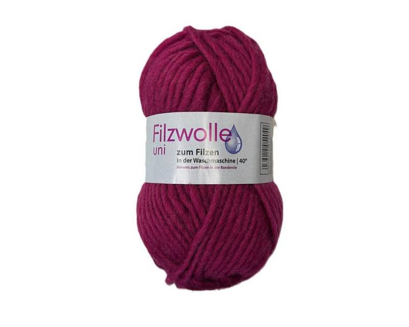 Gründl Filzwolle Uni zum "Strickfilzen" 50g Häkelwolle, 50 m (zum Filzen in der Waschmaschine, 1 Knäuel), in 17 Farben von Gründl