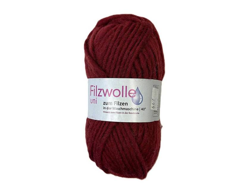 Gründl Filzwolle Uni zum "Strickfilzen" 50g Häkelwolle, 50 m (zum Filzen in der Waschmaschine, 1 Knäuel), in 17 Farben von Gründl