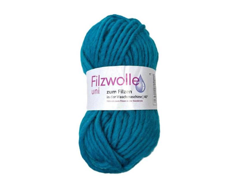 Gründl Filzwolle Uni zum "Strickfilzen" 50g Häkelwolle, 50 m (zum Filzen in der Waschmaschine, 1 Knäuel), in 17 Farben von Gründl