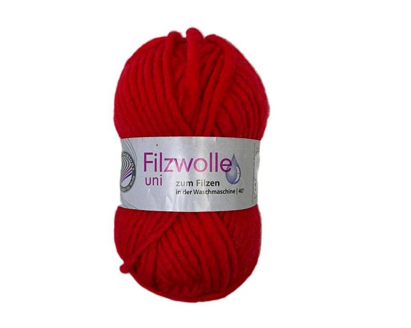 Gründl Filzwolle Uni zum "Strickfilzen" 50g Häkelwolle, 50 m (zum Filzen in der Waschmaschine, 1 Knäuel), in 17 Farben von Gründl