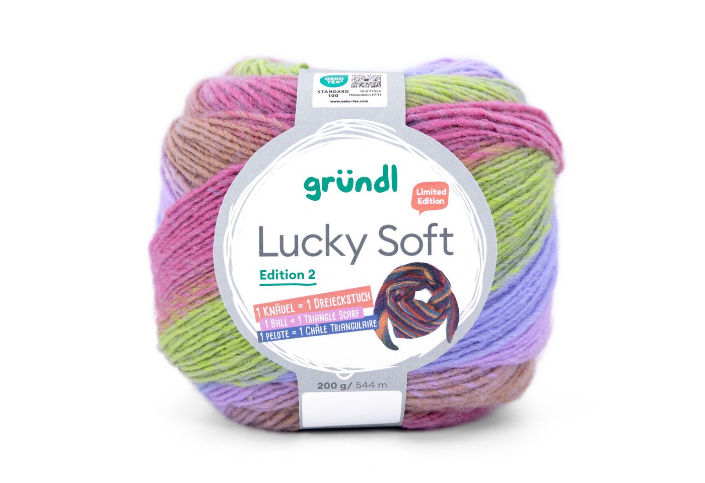 Gründl Gründl Wolle Lucky Soft Bobbel Farbverlaufswolle 200g Häkelwolle, 544,00 m (Wolle mit Farbverlauf zum stricken und häkeln, Strickgarn, Strickwolle, Handstrickgarn), 70% Polyacryl, 30% Wolle von Gründl