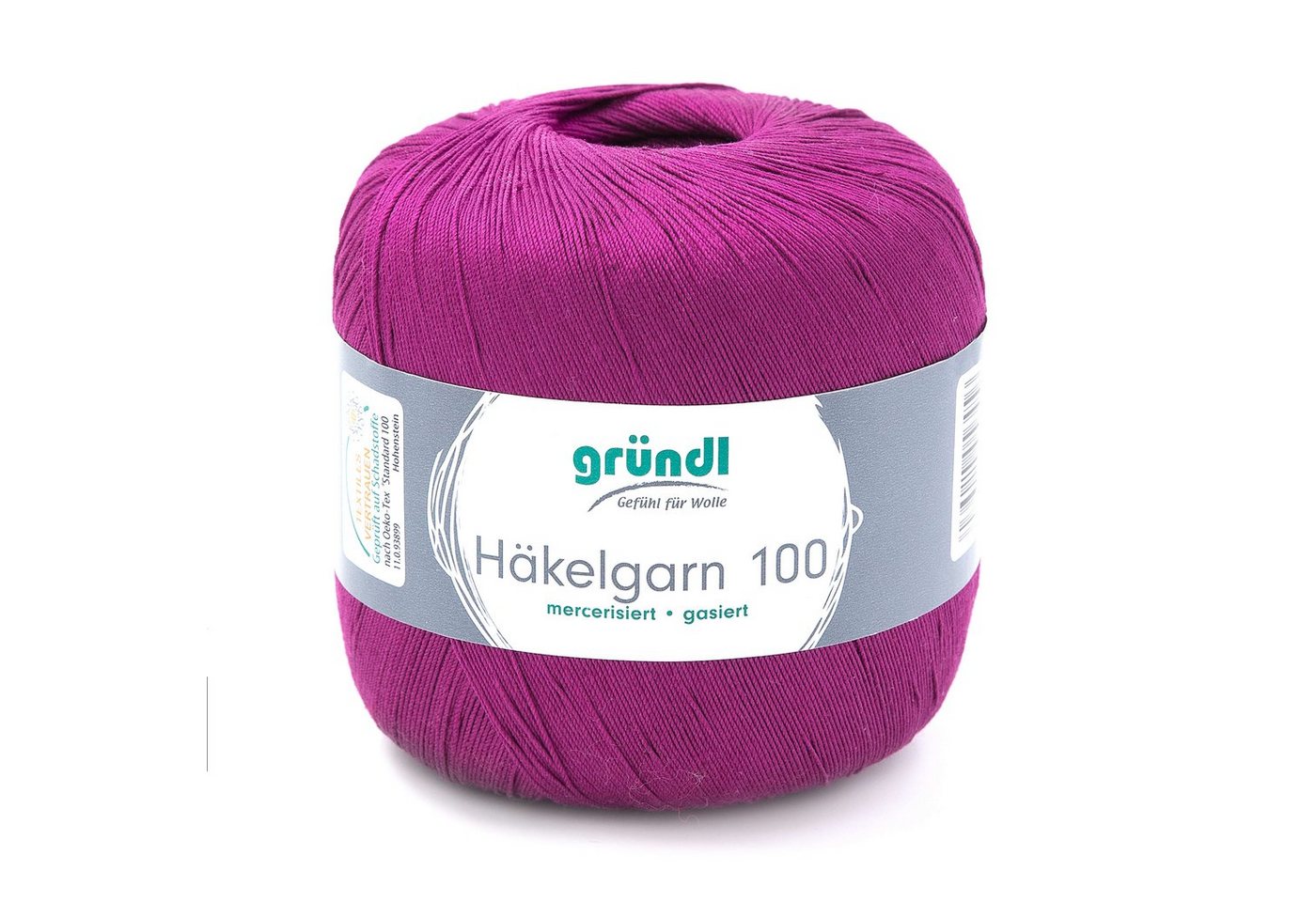 Gründl Häkelgarn 100, Baumwolle dünn zum Häkeln Handarbeiten DIY, 100g Häkelwolle, 566,00 m (Baumwollgarn, Filethäkelgarn), 60° waschbar von Gründl