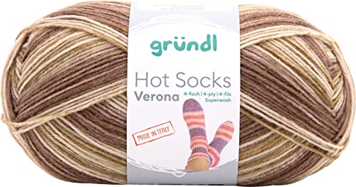 Gründl Hot Socks Verona, 4-fach, 100 g Taupe/Natur/Kamel-Meliert Taupe/Natur/Kamel-Meliert von Gründl