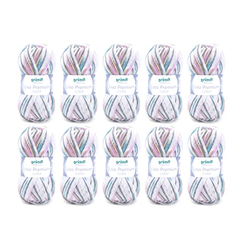 Gründl Wolle Lisa Premium color - Garn zum Stricken mit Farbverlauf - Strickgarn - Häkelgarn - Weich und hautfreundlich - 100 % Polyacryl 10 Knäuel 50 g / 133 m -Nadelstärke 3,5-4,5 - grau-rosé Gründl Wolle Lisa Premium color - Garn zum Stricken mit Farbverlauf - Strickgarn - Häkelgarn - Weich und hautfreundlich - 100 % Polyacryl 10 Knäuel 50 g / 133 m -Nadelstärke 3,5-4,5 - grau-rosé von Gründl