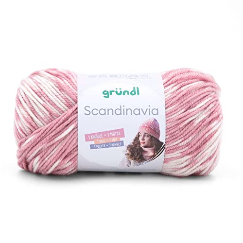 Gründl Scandinavia, Norwegermuster direkt aus dem Knäuel, 100g/165 m,70% Polyacryl/30% Wolle,NS 4-5 (03 Malve-Natur) von Gründl