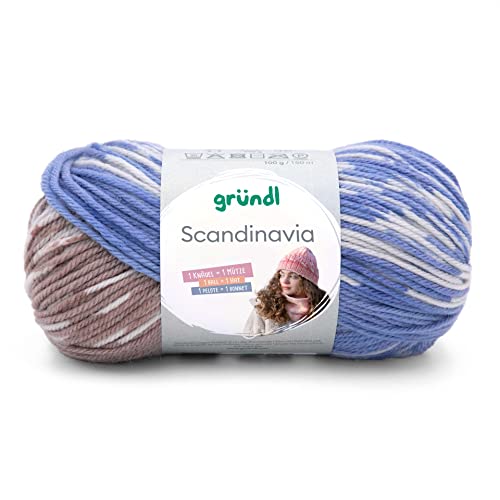 Gründl Scandinavia, Norwegermuster direkt aus dem Knäuel, 100g/165 m,70% Polyacryl/30% Wolle,NS 4-5 (04 hellblau-graubeige-natur) von Gründl