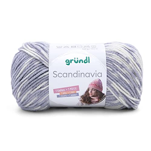 Gründl Scandinavia, Norwegermuster direkt aus dem Knäuel, 100g/165 m,70% Polyacryl/30% Wolle,NS 4-5 (05 silbergrau-blaugrau-natur) von Gründl