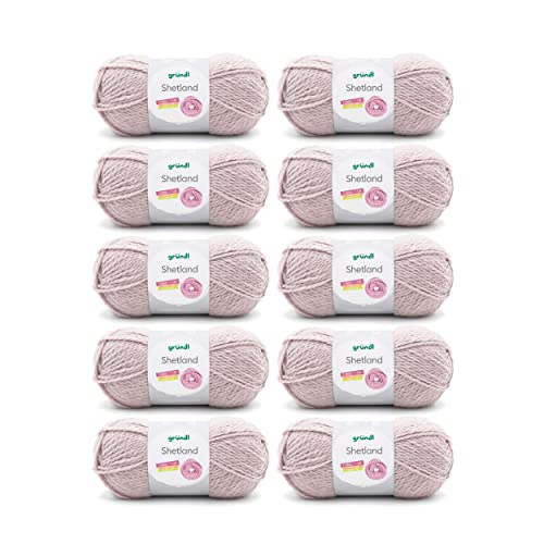 Gründl Wolle Shetland - Dicke Wolle zum Häkeln und Stricken - Winterwolle - Weich und wärmend - 80% Polyacryl, 20% Wolle - 10 Knäuel 100 g / 170 m - Nadelstärke 7-8 - Mocca Melange von Gründl