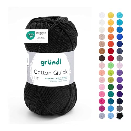 Gründl Strickgarn, Baumwolle, Schwarz, 1 x 50g, 27 von Gründl