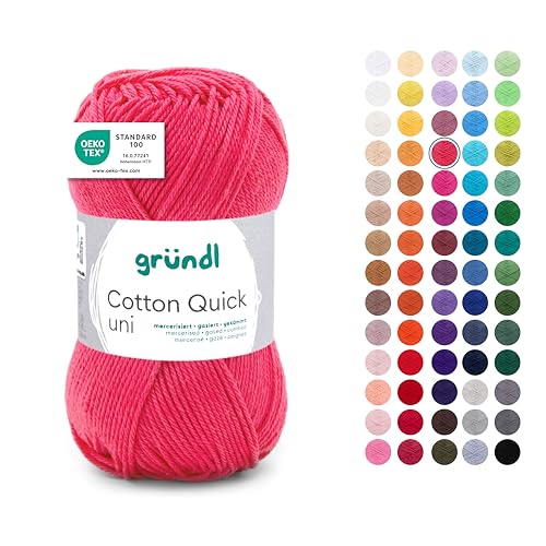 Gründl Wolle Cotton Quick uni - dünne Wolle zum Häkeln - Strickgarn - Häkelgarn - Glänzend und hautfreundlich - 100% Baumwolle - 1 Knäuel 50 g / 125 m - Nadelstärke 3-4 - orangerot Gründl Wolle Cotton Quick uni - dünne Wolle zum Häkeln - Strickgarn - Häkelgarn - Glänzend und hautfreundlich - 100% Baumwolle - 1 Knäuel 50 g / 125 m - Nadelstärke 3-4 - orangerot von Gründl