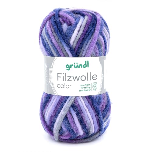Gründl Wolle Filzwolle Color zum Stricken und Filzen - Wolle zum Stricken aus 100% Schurwolle - 1 x 50 g - steingrau-lila-Flieder Multicolor Gründl Wolle Filzwolle Color zum Stricken und Filzen - Wolle zum Stricken aus 100% Schurwolle - 1 x 50 g - steingrau-lila-Flieder Multicolor von Gründl